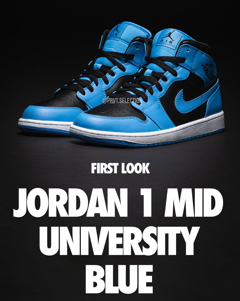 Early Bird: First look at the Jordan 1 Mid University Blue
