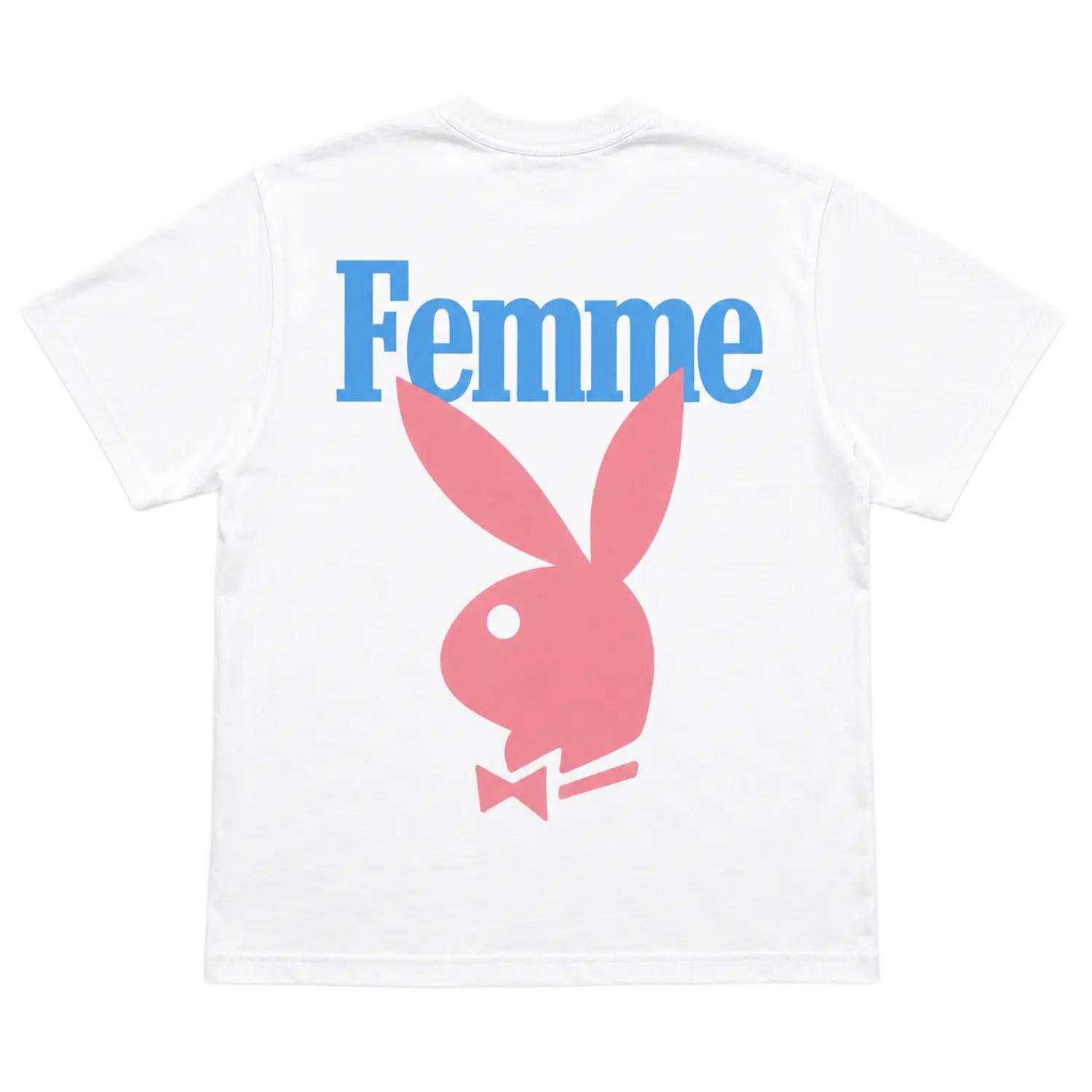 Homme Femme Playboy Tee White/Blue/Pink