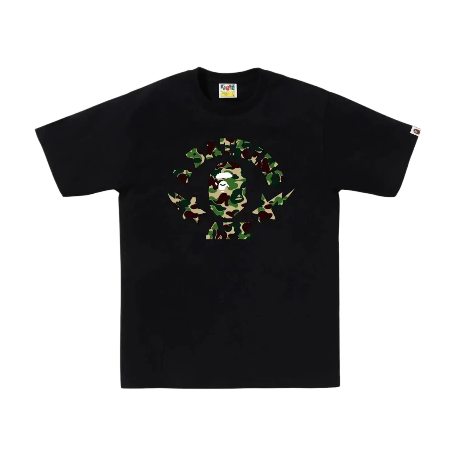 BAPE ABC Camo Sta College Tee Black/Green