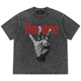 Homme Femme Twisted Fingers Tee Acid Grey/Red