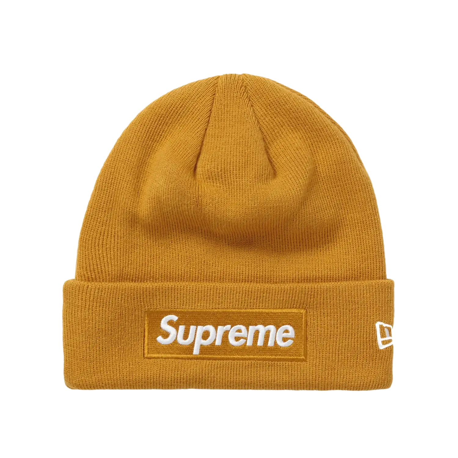 Supreme New Era Box Logo Beanie Light Mustard