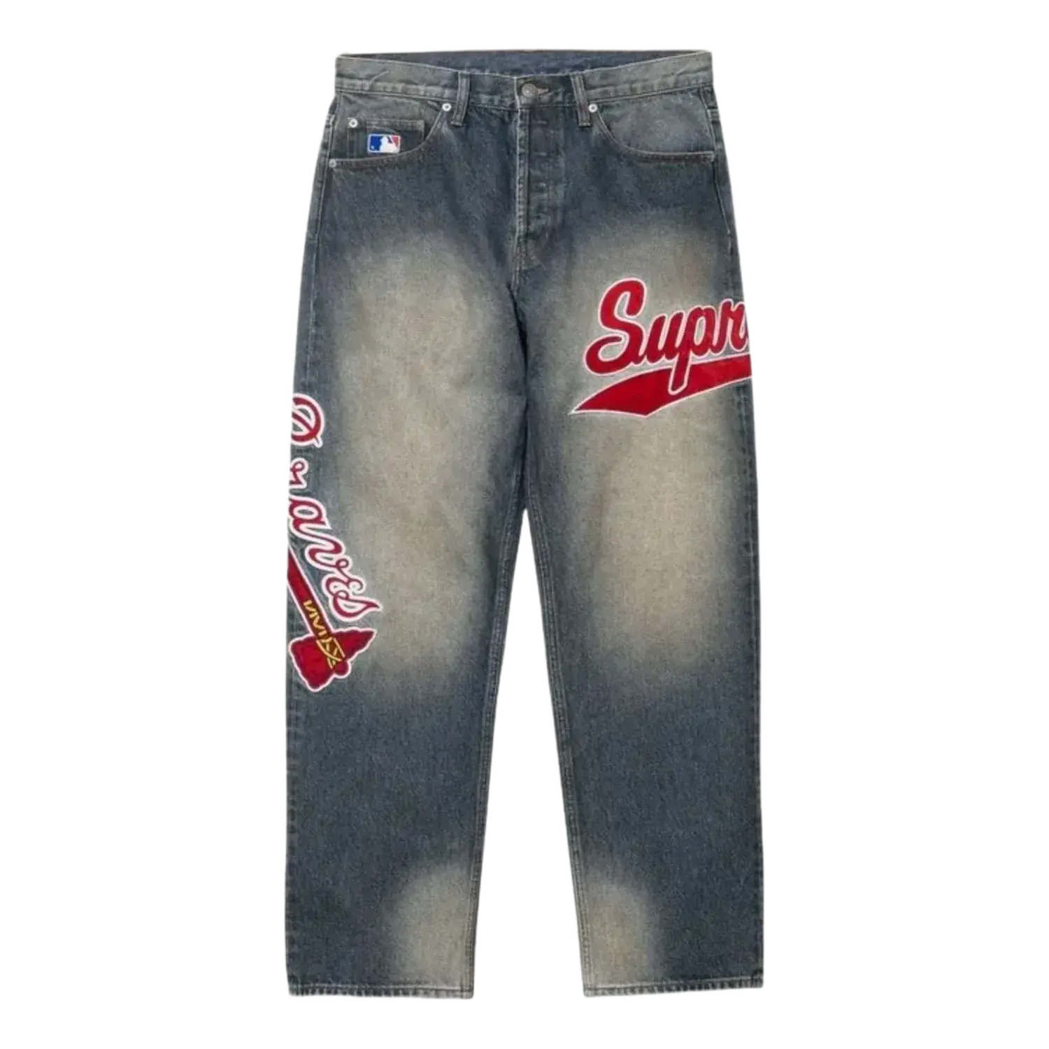 Supreme Mitchell & Ness Atlanta Braves Loose Fit Jean Blue
