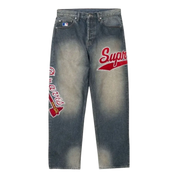 Supreme Mitchell & Ness Atlanta Braves Loose Fit Jean Blue
