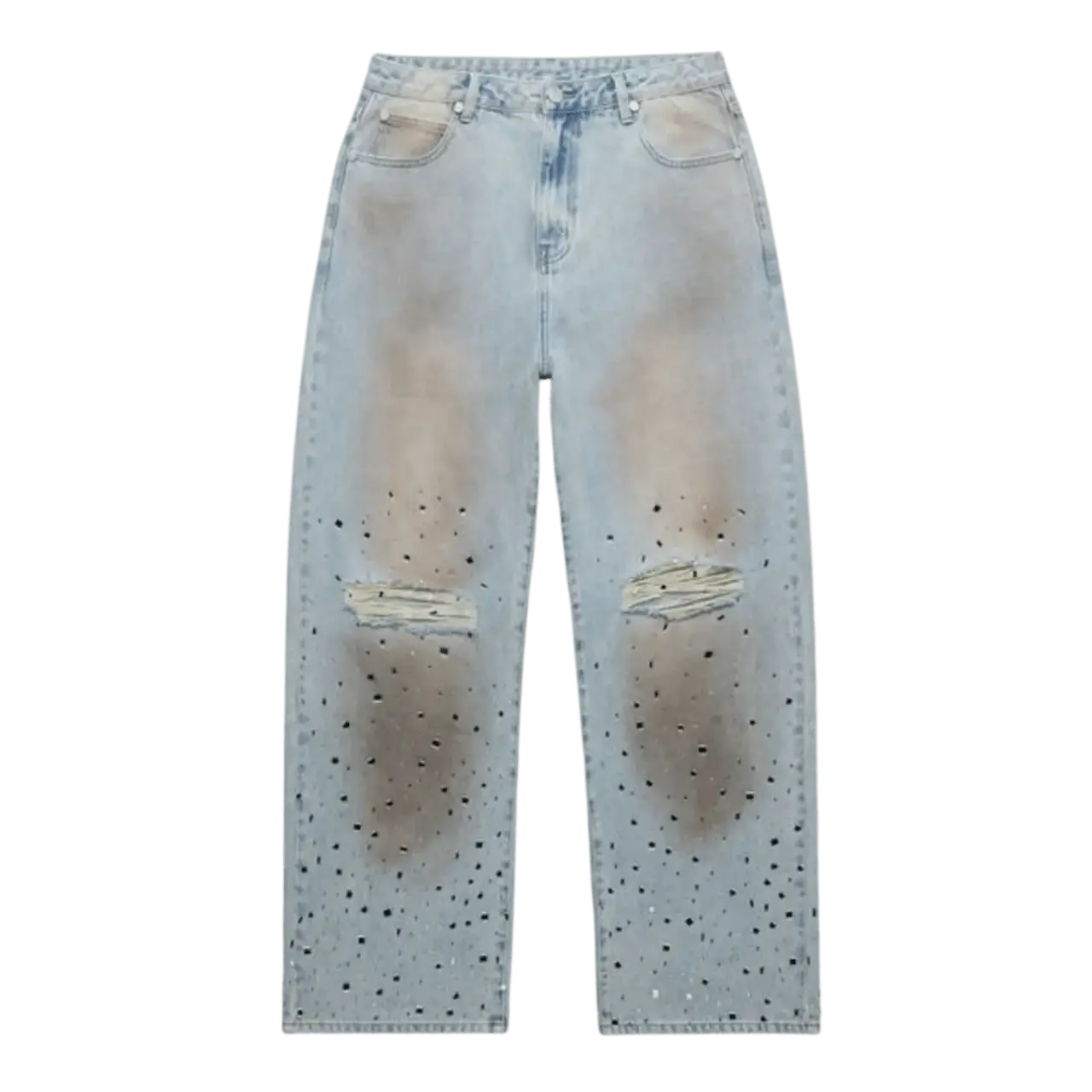 Homme Femme Crushed Ice Denim Blue