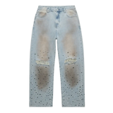 Homme Femme Crushed Ice Denim Blue