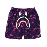 BAPE Color Camo Shark Beach Shorts (SS22) Purple