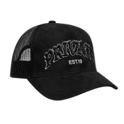 Old English Arch Trucker Black Suede