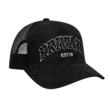 Old English Arch Trucker Black Suede