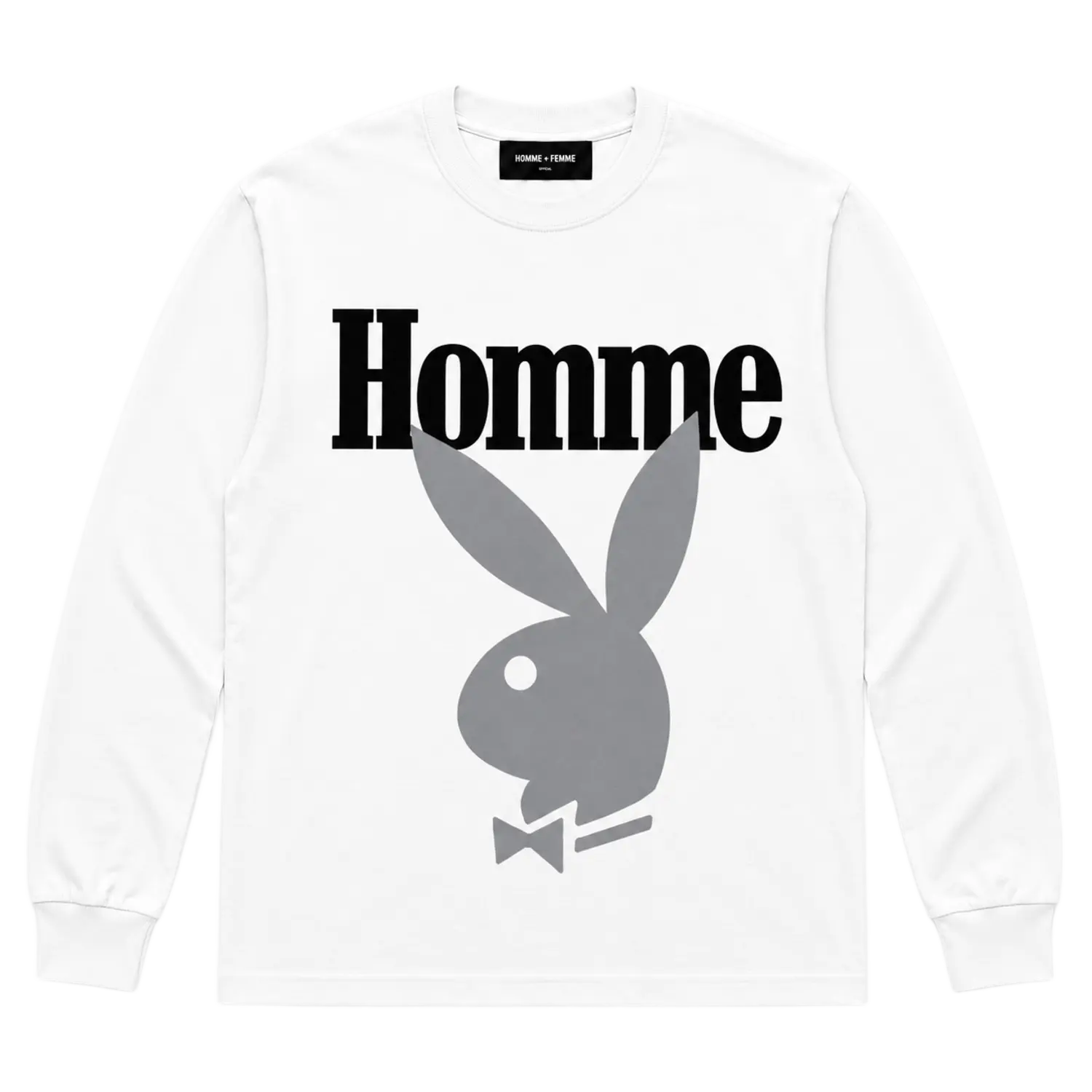 Homme Femme Playboy Long Sleeve Tee White/Black/Grey
