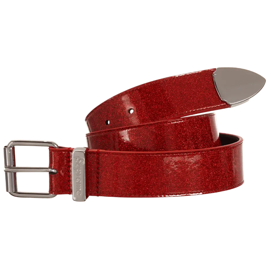 Supreme Glitter Vinyl Ranger Belt Red