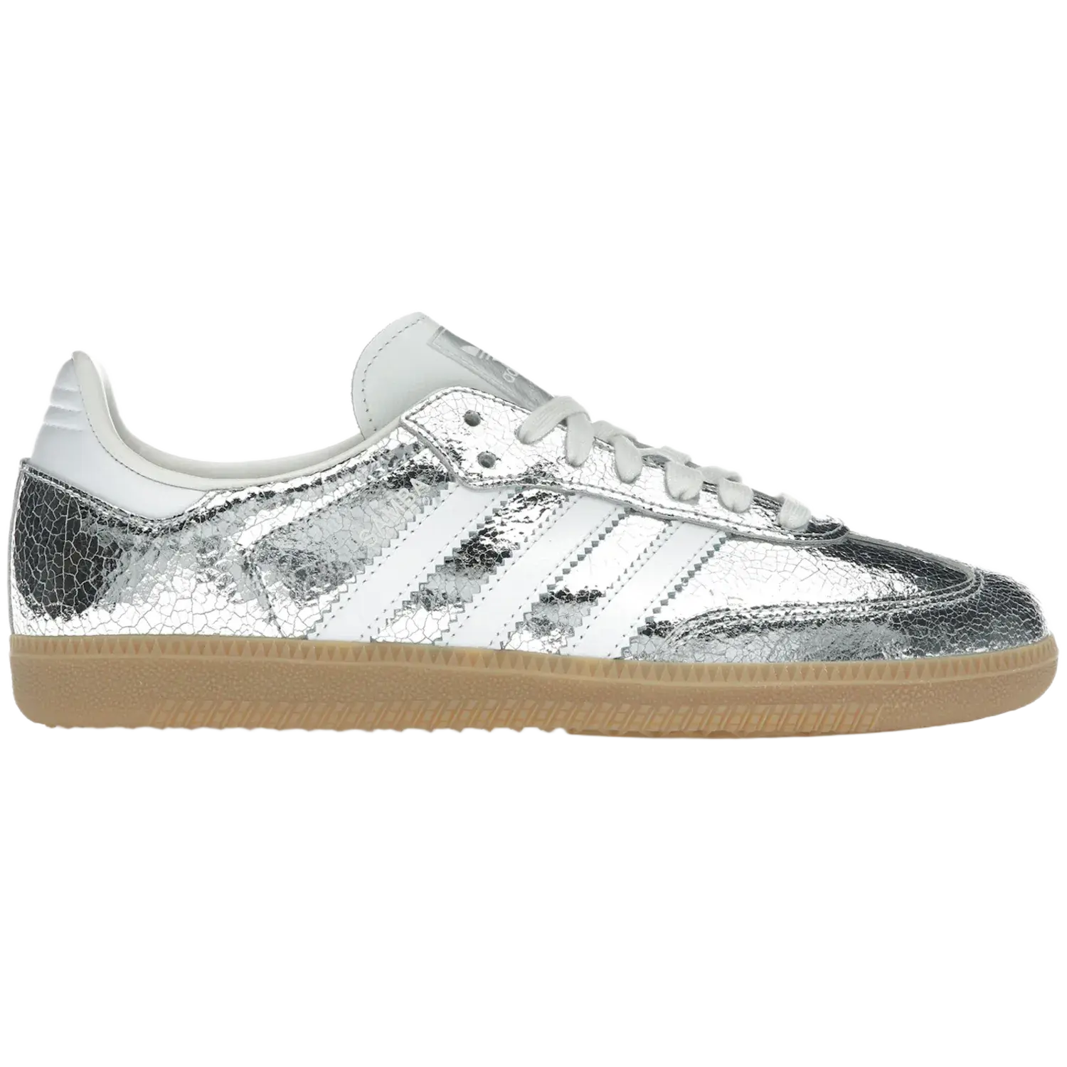adidas Samba OG Silver Metallic Cracked Leather (Women's)