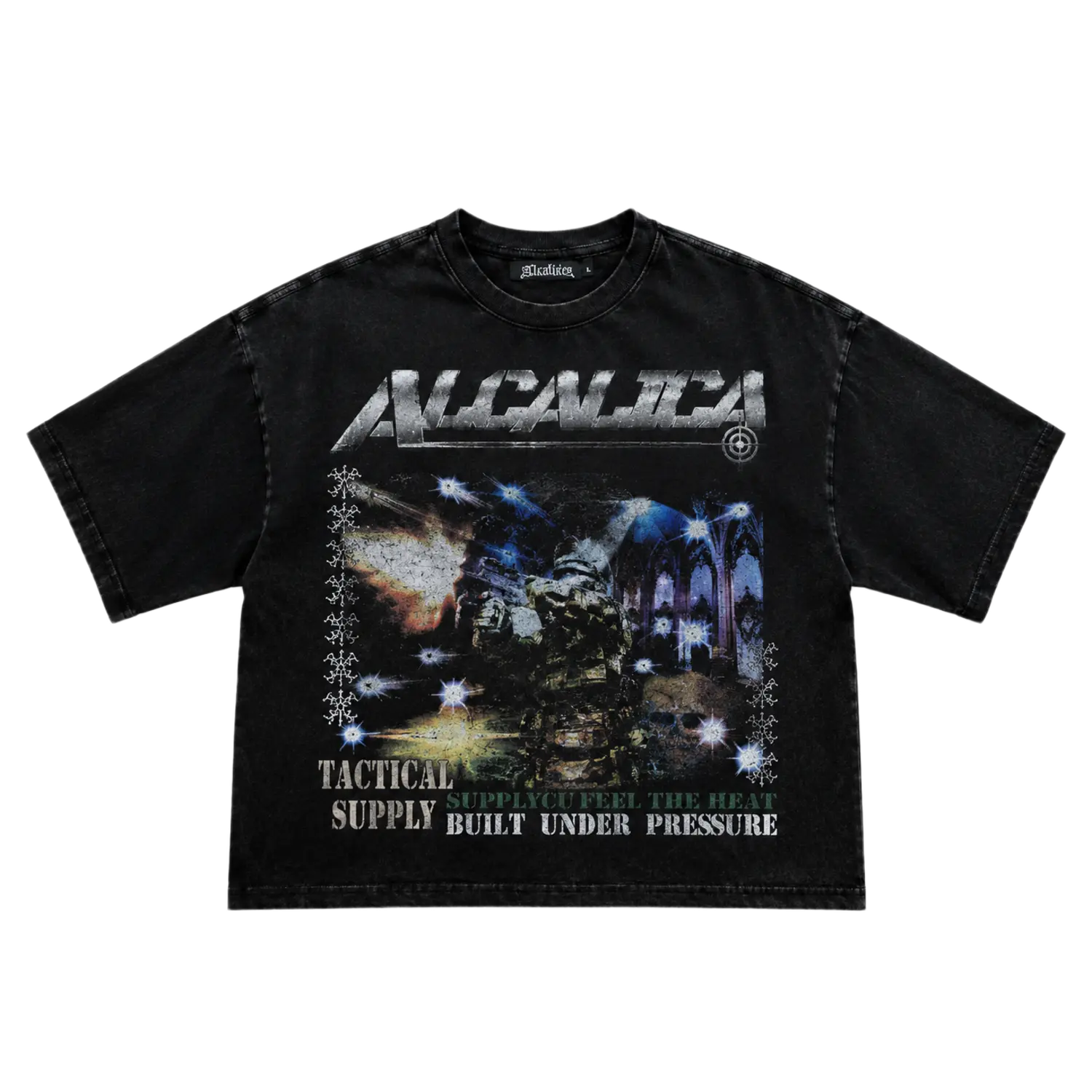 Alcalica Tactical Division Drop Crop Tee Black