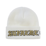 Supreme New Era Old English Beanie White
