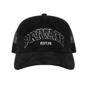 Old English Arch Trucker Black Suede