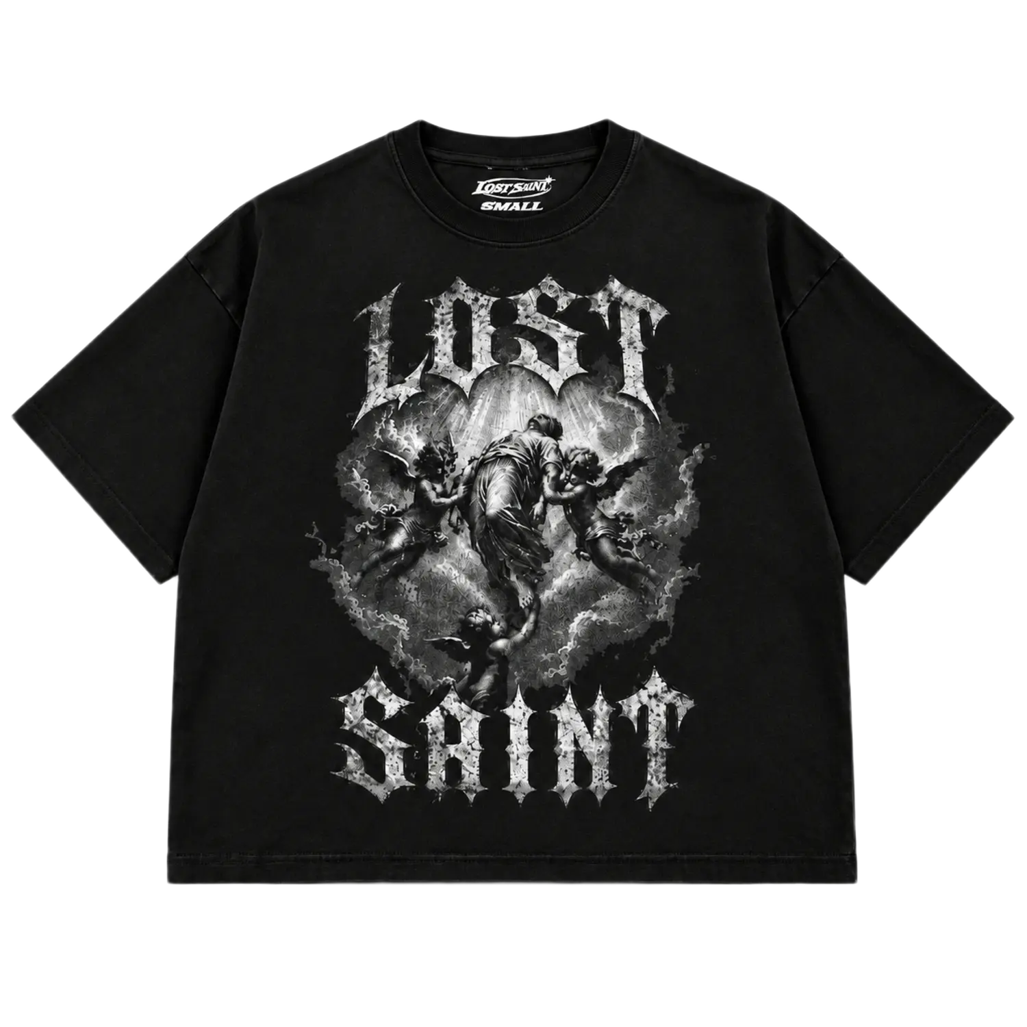 Lost Saint Divine Ascension Drop Crop Tee Black
