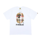 BAPE A Bathing Ape Check by Bathing Tee White/Beige