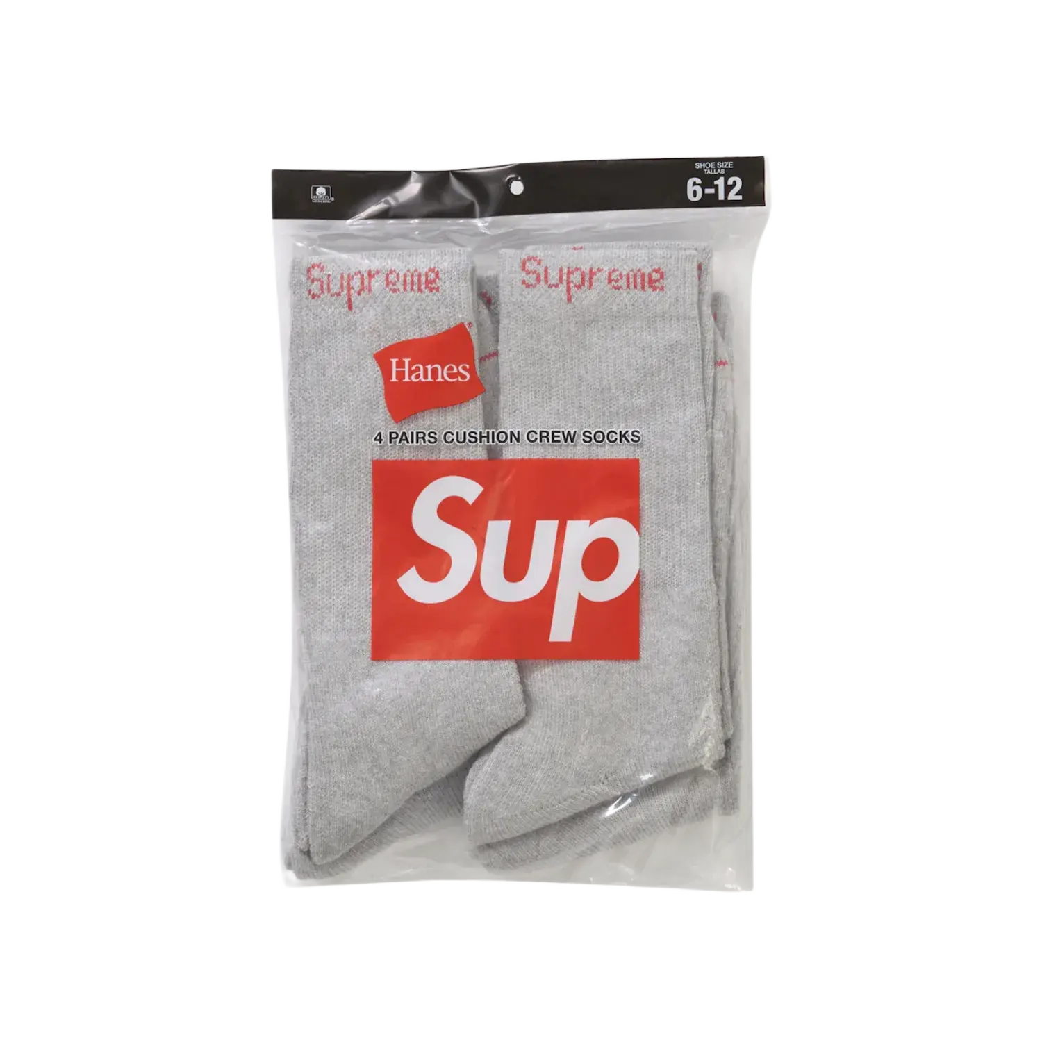 Supreme Hanes Crew Socks (SINGLE PAIR ) Heather Grey