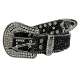 Signature Encrusted PRIVATE Belt Black