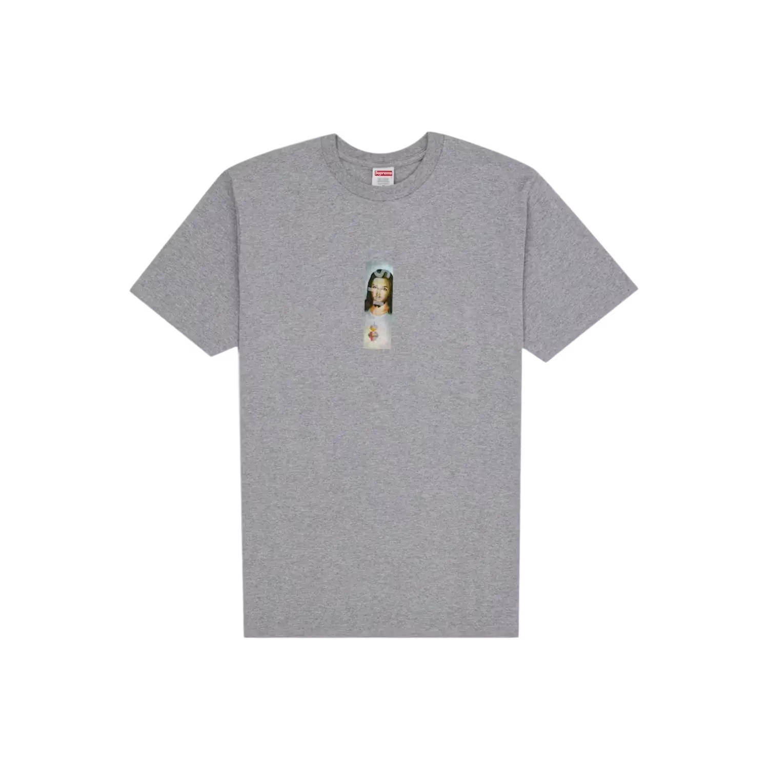 Supreme Prayer Card Box Logo Tee Heather Grey