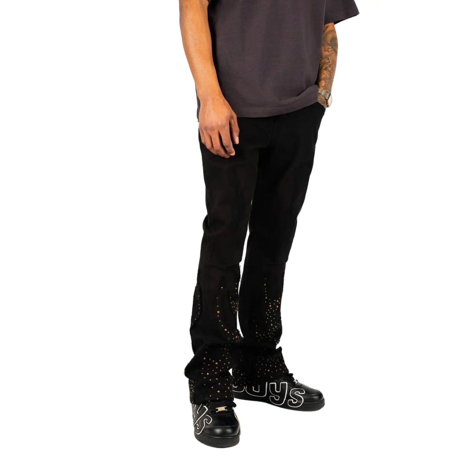 Rebel Minds Stacked Flame Denim Black
