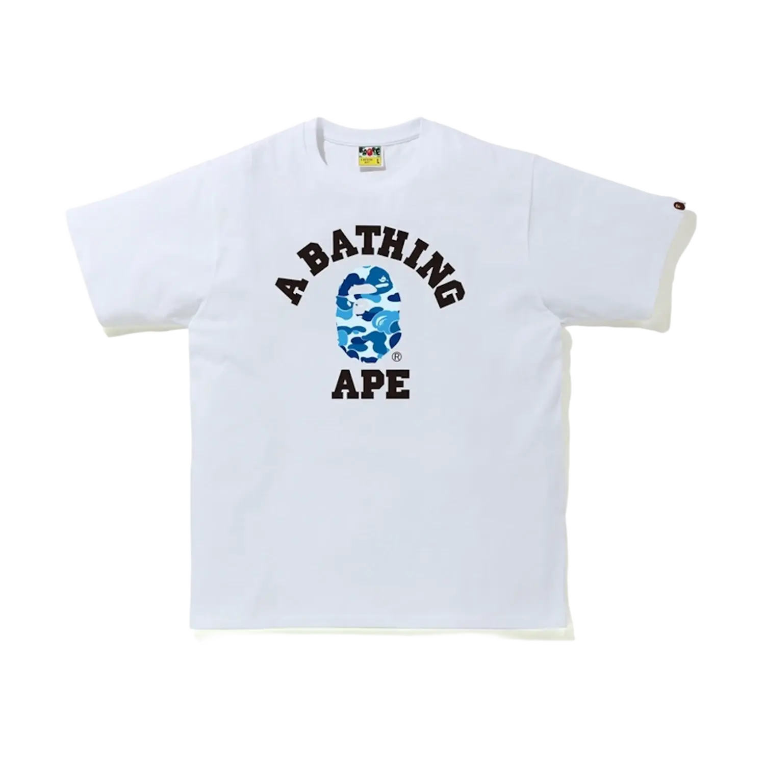 BAPE ABC Camo College Tee White/Blue