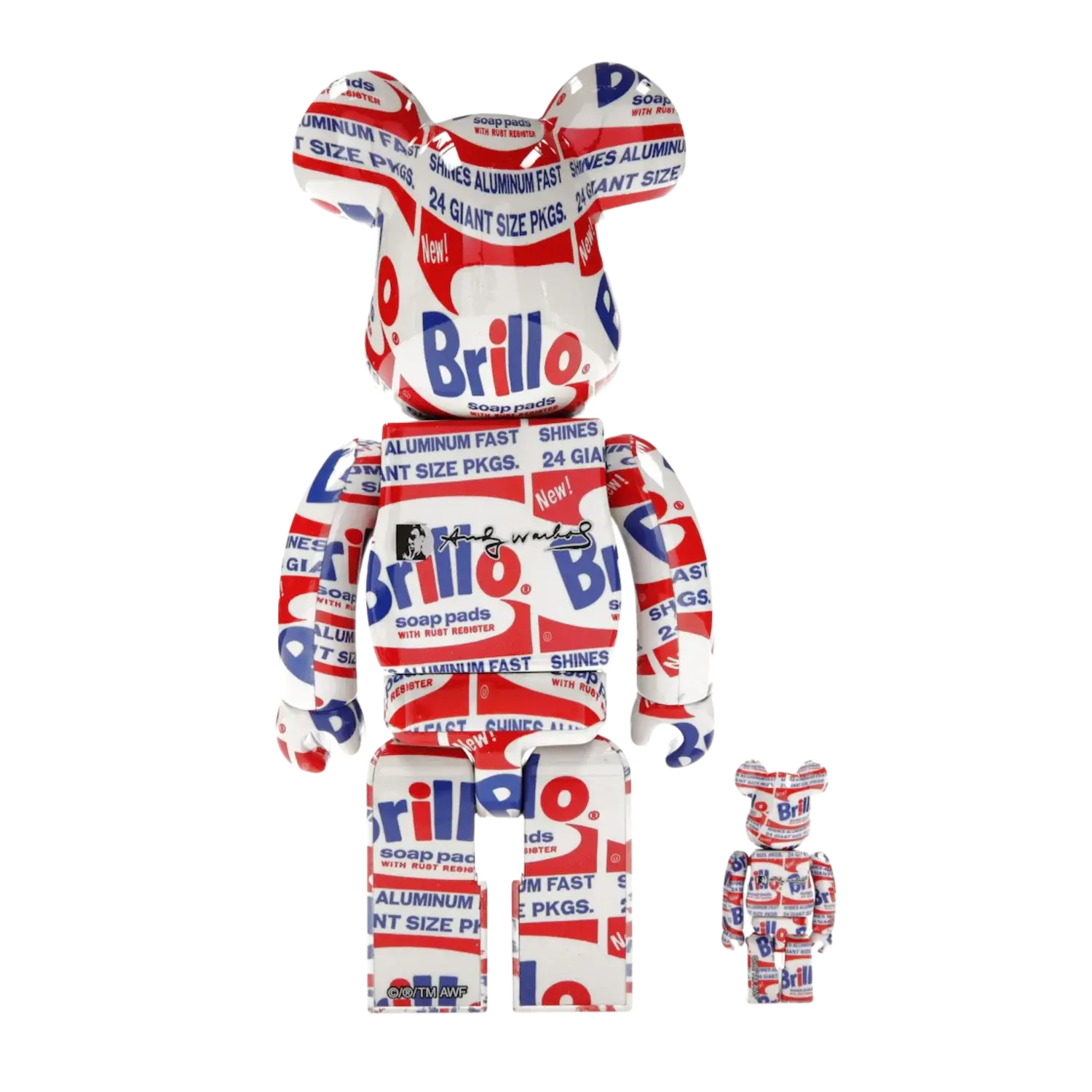 Bearbrick ANDY WARHOL "Brillo" 100% & 400% Set