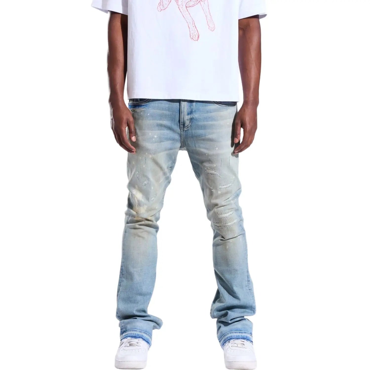 Crysp Denim Arch Flare Denim Light Blue