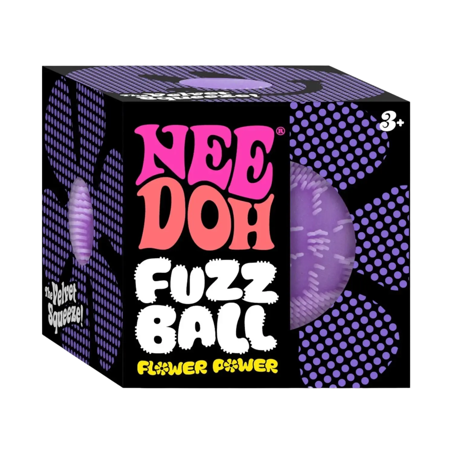 NeeDoh Flower Power Fuzz Ball Squishy Fidget Toy Purple