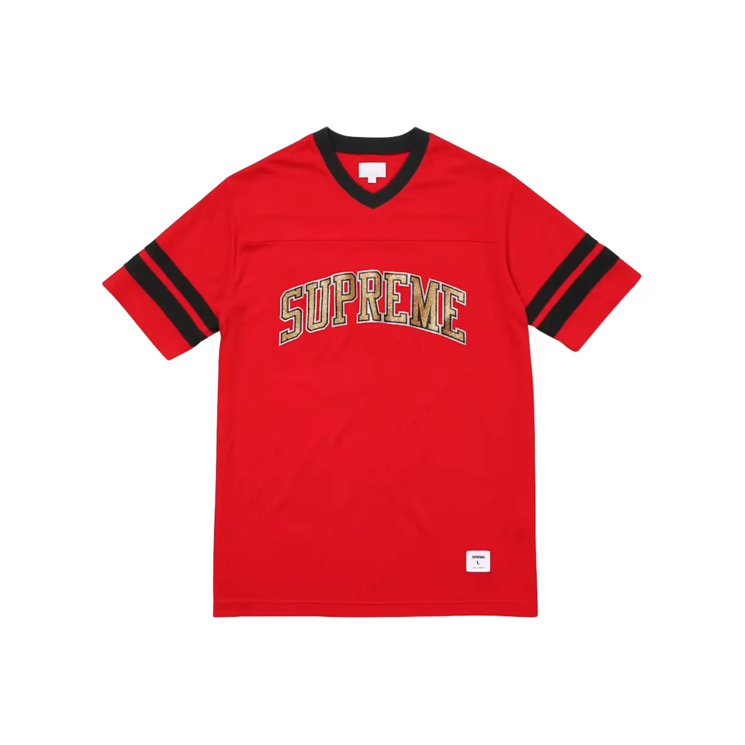 Supreme Glitter Arc Football Top Red