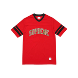 Supreme Glitter Arc Football Top Red