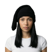 Arkyve Shadow Moss Crochet Sock Hat Black