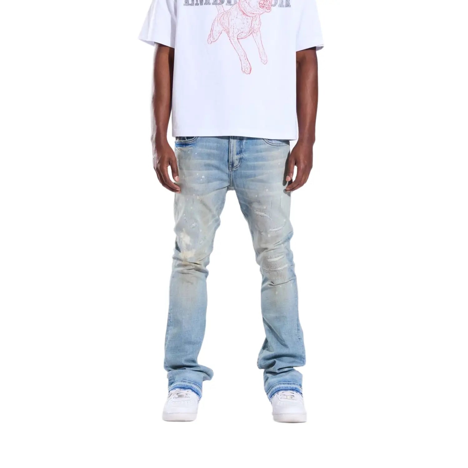 Crysp Denim Arch Flare Denim Light Blue