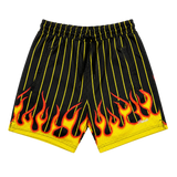 Mini Logo Mesh Short Black Pin Stripe/Flame Glow