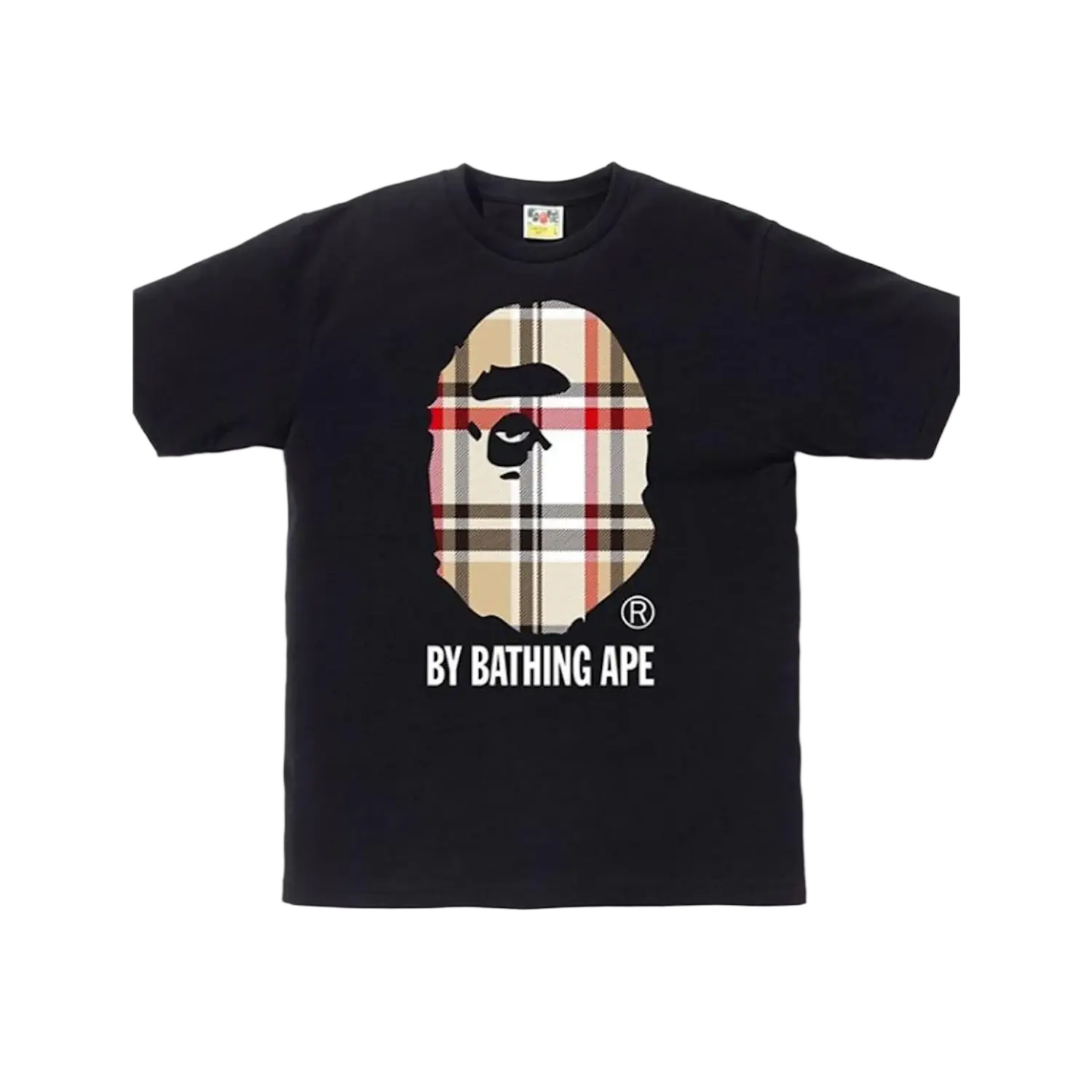 BAPE A Bathing Ape Check by Bathing Tee Black/Beige