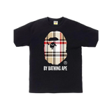 BAPE A Bathing Ape Check by Bathing Tee Black/Beige