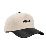 Mini Logo Snapback Cream/Black Leather