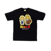 BAPE x Dragon Ball Z Super Saiyan Vegeta & Son Goku Baby Milo Tee Black