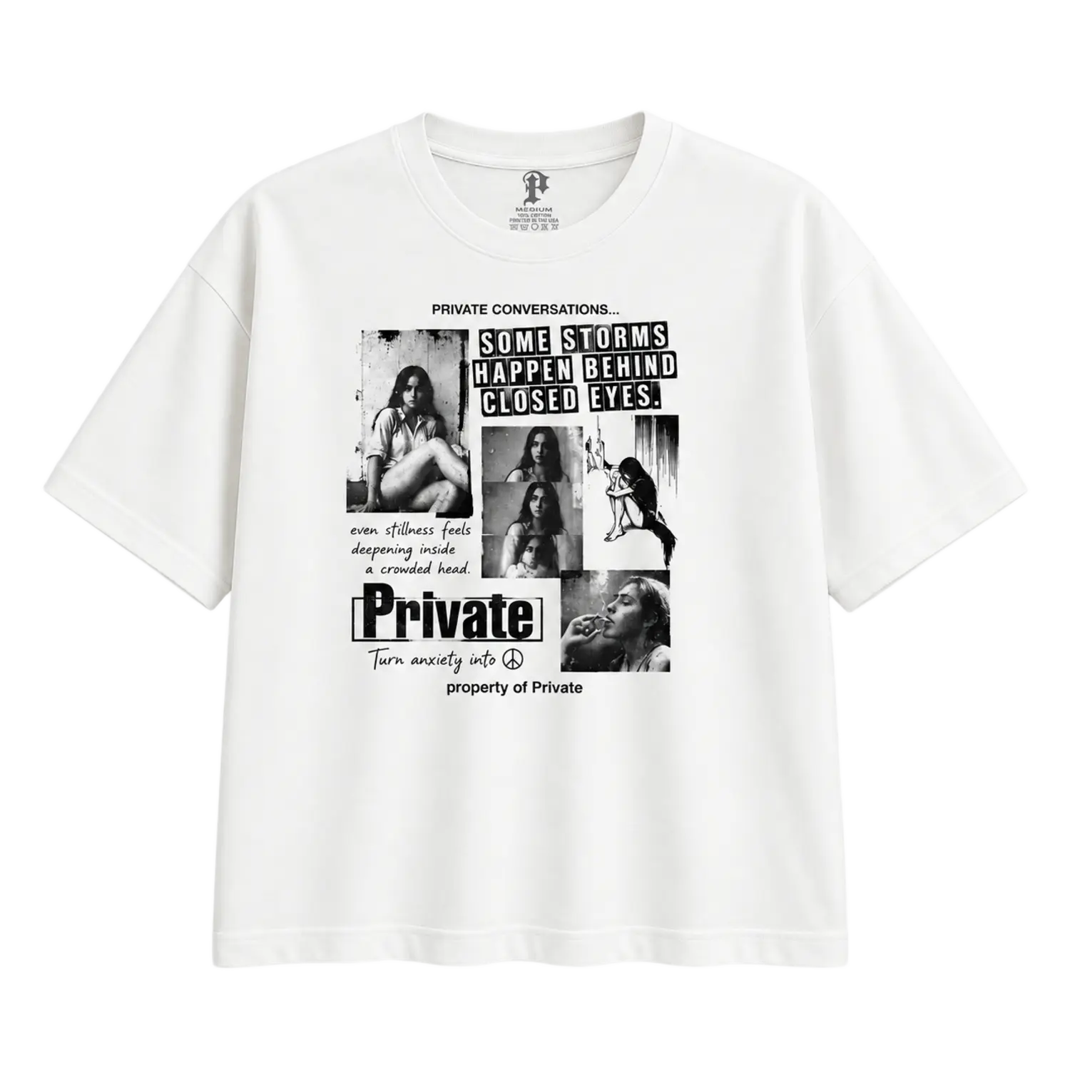 Private Silent Storm Thrashed Vintage Tee White