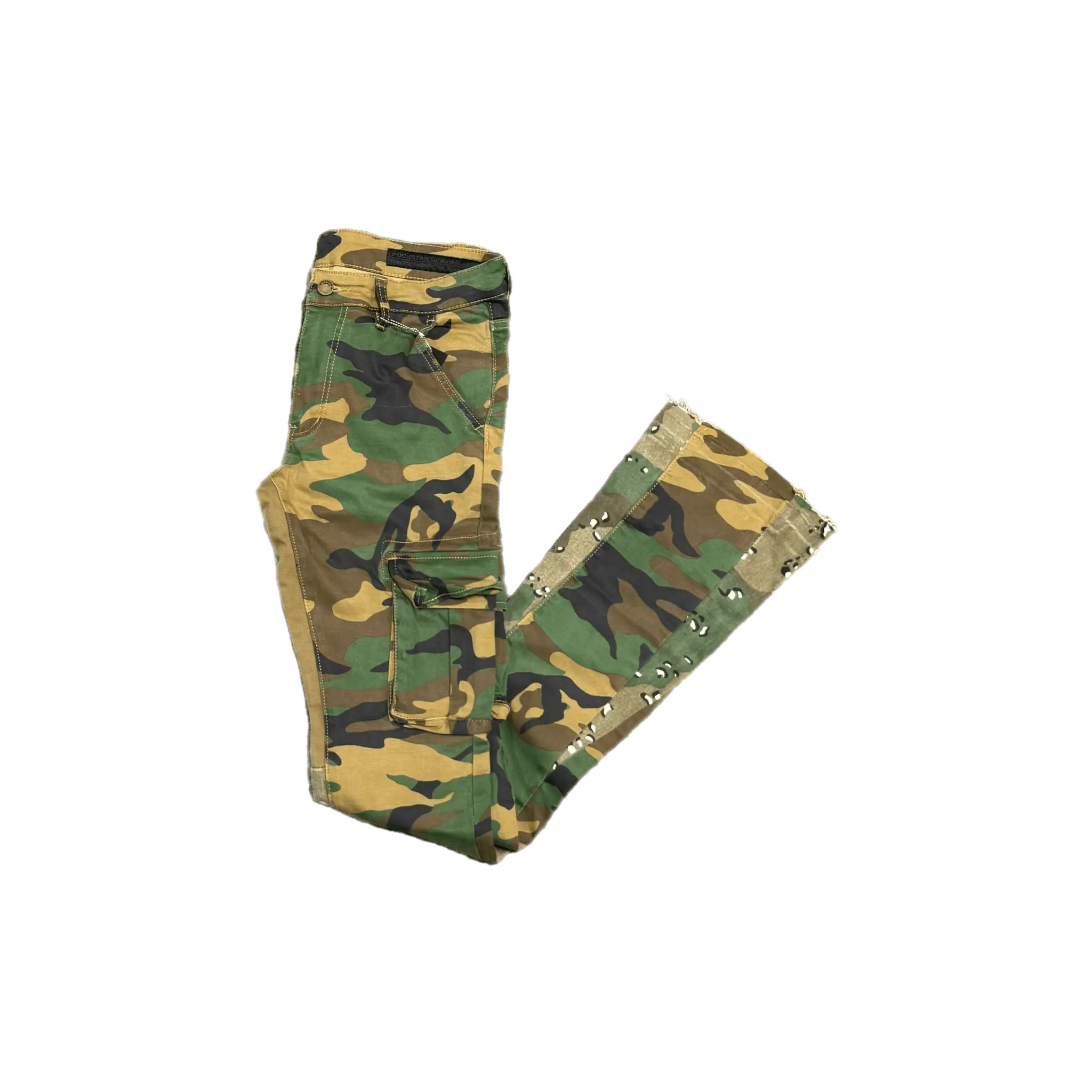 Rockstar Cargo Flare Denim Camo