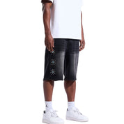 Crysp Denim Diamond Short Black