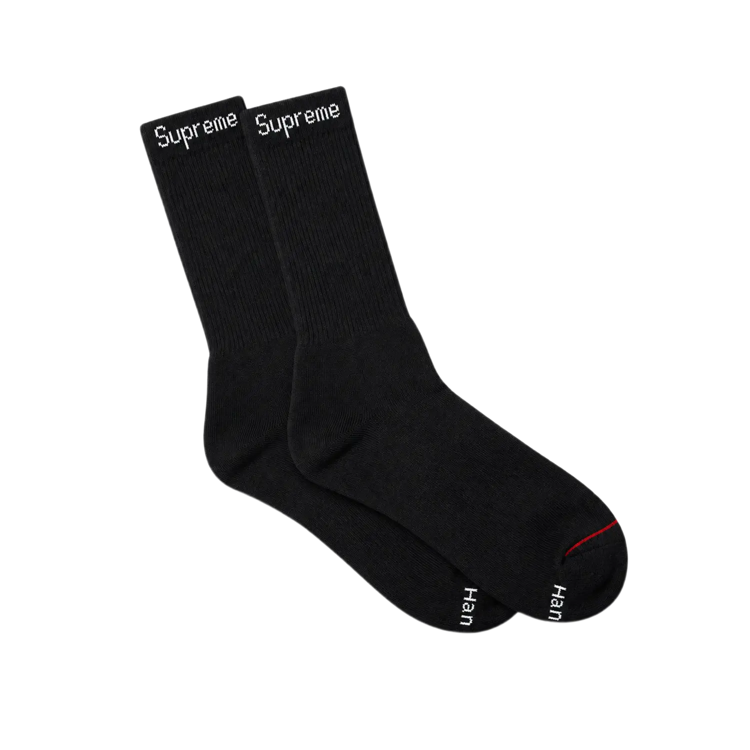 Supreme Hanes Crew Socks Black (SINGLE PAIR)