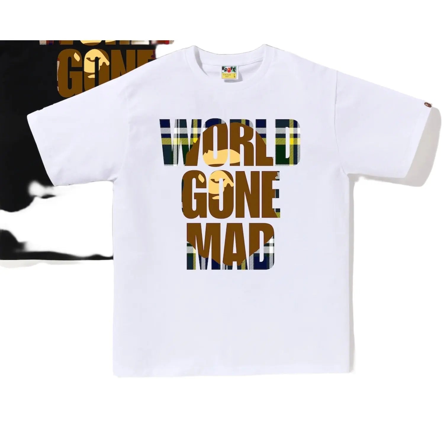 BAPE World Gone Mad Overlap Tee White