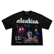 Alcalica Saints & Sinners Drop Crop Tee Black