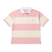 Mini Logo Striped Polo Pink/Cream