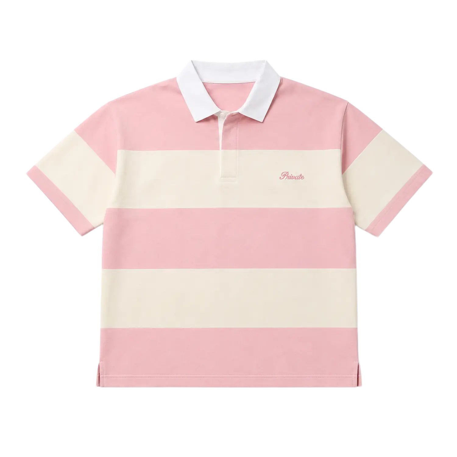 Mini Logo Striped Polo Pink/Cream