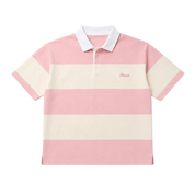Mini Logo Striped Polo Pink/Cream