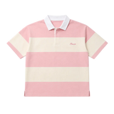 Mini Logo Striped Polo Pink/Cream