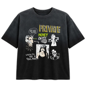 Private Lights Thrashed Vintage Tee Black