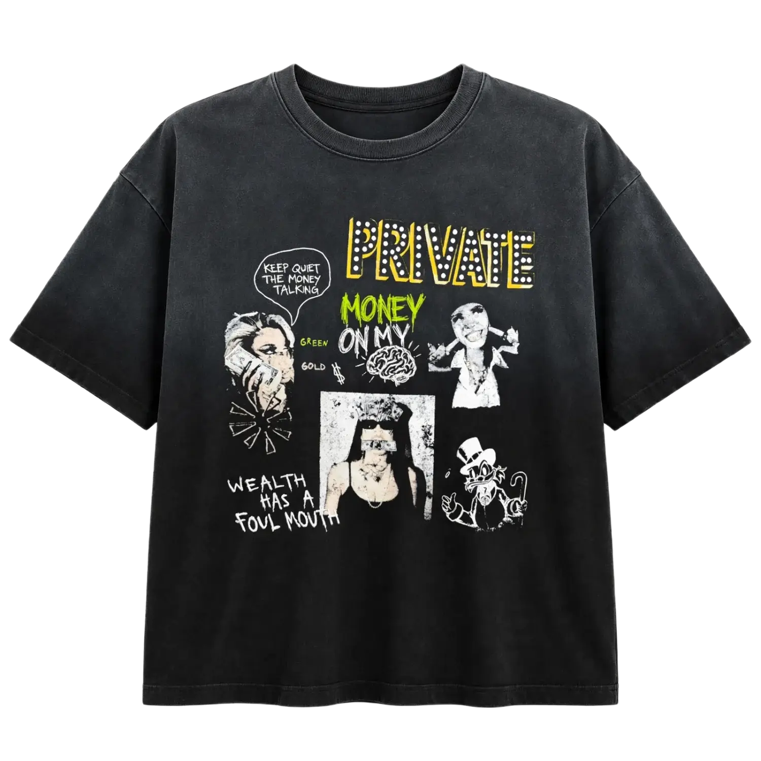 Private Lights Thrashed Vintage Tee Black