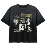 Private Lights Thrashed Vintage Tee Black